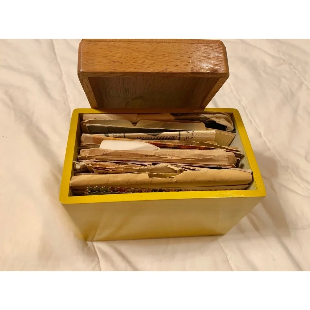 Vintage Viking  wooden recipe box Made in Japan with recipes